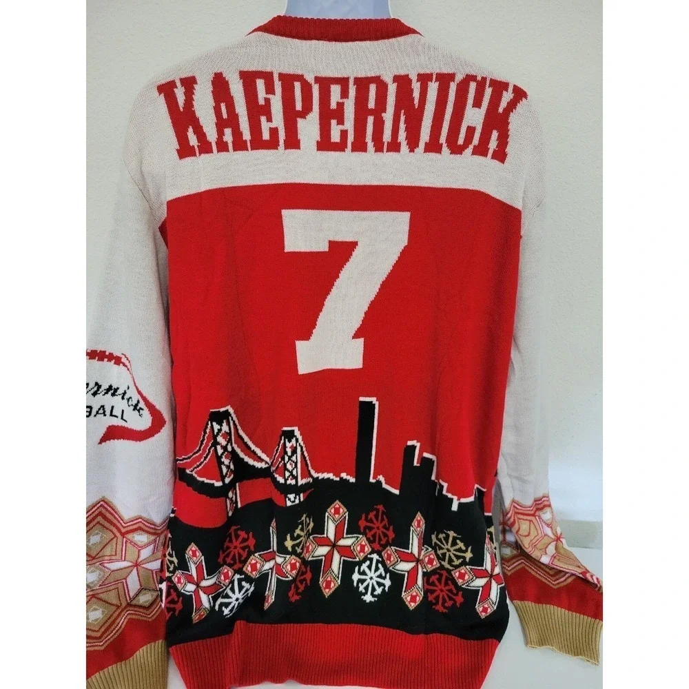 Forever Colin‎ Kaepernick #7 Golden Gate Bridge Winter XL Ugly Christmas Sweater